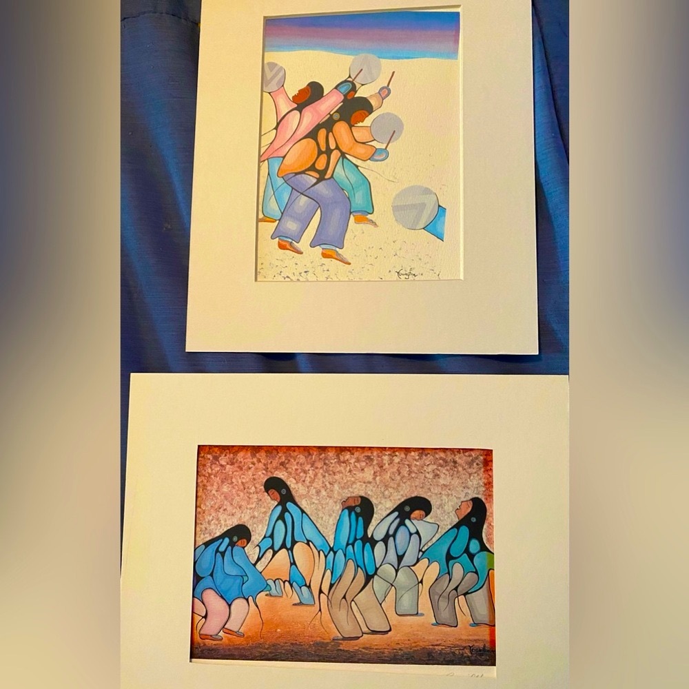 Frameable Cecil Youngfox Native Art- 2 pieces
